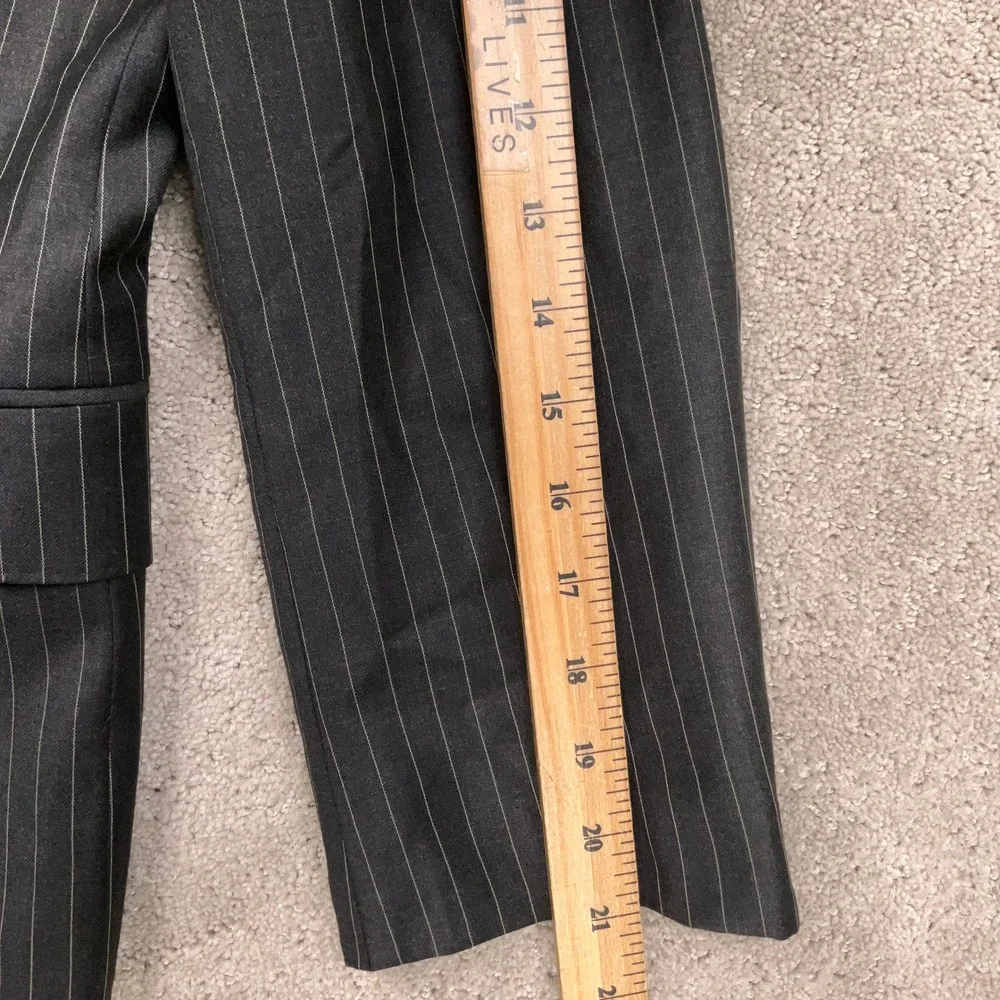 Hickey Freeman Suit Boys 37S 31W Charcoal Pinstripe Wool 2-Button